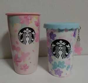 スタバ SAKURA2020 ストラップ カップ シェイプ ボトル & シリコン リッド ステンレス カップ チャーム 各355ml 桜/チャーム/タンブラー