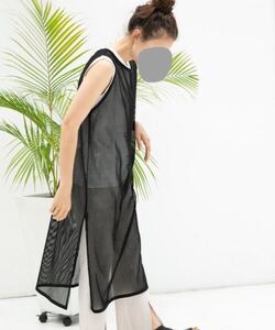 ニコアンド : ノースリーブメッシュチュニックワンピース