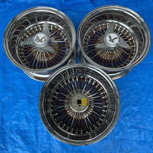 旧車用　深リム　ワイヤーホイール　ROADSTER WHEEL 13インチ　13×7JJ ET-67(実測) PCD100/108 4穴　ハブ径約67mm 3本セット