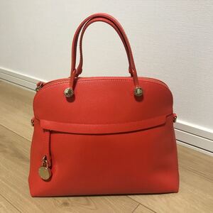 FURLA フルラ PIPER パイパーバッグ ショルダーバッグ オレンジサーモンピンク系Mサイズ