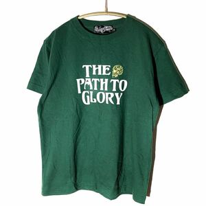 THE BEATITUDE EXPLORE ロゴ Tシャツ 半袖 グリーン M〈古着 used〉ビアティチュードエクスプロア 春 夏 オーバーサイズ A25