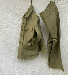 貴重 DEADSTOCK 戦中 国民服 作業服 JACKET TROUSERS セットアップ SETUP 大寸 ジャパンヴィンテージ JAPAN VINTAGE 30s40s 戦争資料