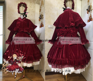  high quality new work Rozen Maiden crimson costume play clothes manner shoes . wig optional 