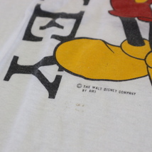 80s USA製 Disney MICKEY ミッキーマウス Tシャツ L ホワイト CHED Anvil ディズニー ミッキー キャラクター オールド ヴィンテージ_画像7