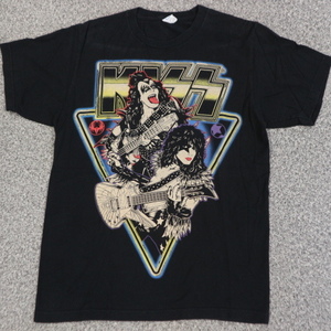 KISS キッス ジーンシモンズ ポールスタンレー Tシャツ M ブラック 半袖 ロゴ Gene Simmons Paul Stanley ミュージック バンド ロック