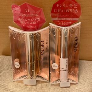 オペラRリップティント11コズミックピンク〈リップカラー〉、オペラRシアーリップカラーN204ピュアコーラルN