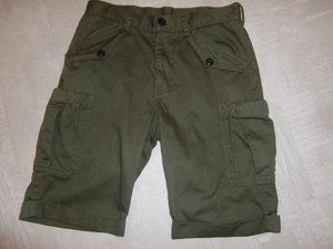  free shipping Gung Ho GUNG HO Work Army military half cargo bush beige car short pants W79cm olive green USA