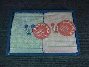 ディズニー ミッキーマウス タオル ブルー ピンク 2枚セット