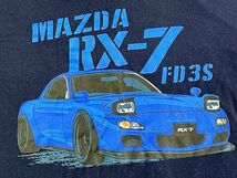 ダブルフォーカス Double focus コラボ Tシャツ マツダ MAZDA RX-7 FD3S ネイビー サイズL [tal-0121]_画像2