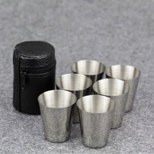 ステンレス ショットグラス x4個セット ソロキャンプ アウトドア アイテム ソロキャン 登山 海水浴 BBQ バーベキュー