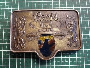  buckle ka-zCoors beer Vintage belt non iron brass brass 