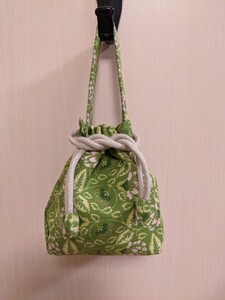 ハンドメイド ミニミニ巾着バッグ ミニ手提げバッグ ポーチ バッグインバッグ あめちゃんバッグ