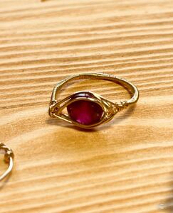 Art hand Auction -SUI8- No.59 ルビーのリング指輪 K14GF サイズ12号 a Ruby ring K14GF size12, ハンドメイド, アクセサリー(女性用), その他