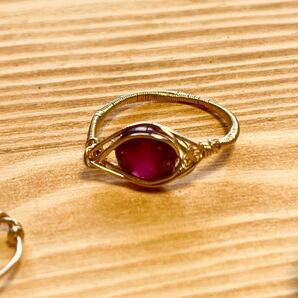 -SUI8- No.59 ルビーのリング指輪 K14GF サイズ12号 a Ruby ring K14GF size12