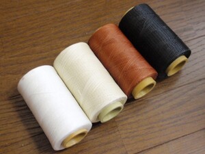 蝋引き糸 ホワイト オフホワイト 茶 黒 4色 セットレザークラフト