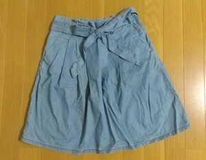 Gap Gap flared skirt size XS blue group ribbon cord attaching postage 185 jpy 