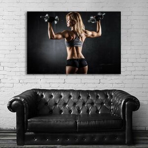 フィットネス 特大 ポスター 150x100cm 女性 女 筋肉 マッチョ ジム ボディビル ボディビルダー アート グッズ 写真 雑貨 インテリア 大 1