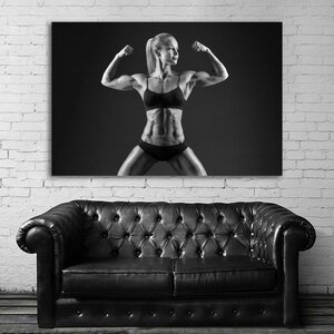 フィットネス 特大 ポスター 150x100cm 女性 女 筋肉 マッチョ ジム ボディビル ボディビルダー アート グッズ 写真 雑貨 インテリア 大 7