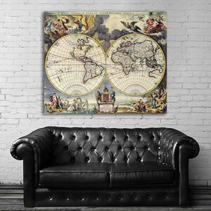 世界地図 world map 特大 ポスター 125x100cm 地図 海外 英字 アート レトロ ビンテージ インテリア グッズ 写真 雑貨 壁紙 大 おしゃれ 5