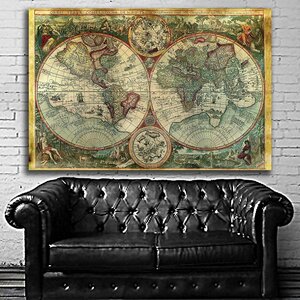 世界地図 world map 特大 ポスター 150x100cm 地図 海外 英字 アート レトロ ビンテージ インテリア グッズ 写真 雑貨 壁紙 大 おしゃれ 8