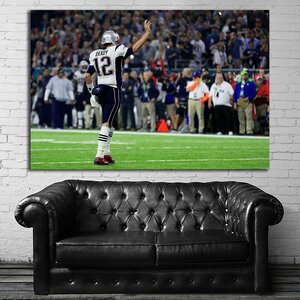 Patriots ペイトリオッツ 特大 ポスター 150x100cm トム・ブレイディ NFL 海外 グッズ アメフト スーパーボウル 雑貨 絵 写真 大 2