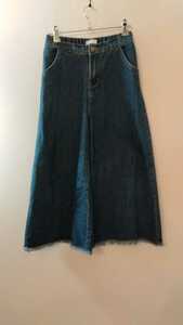  old clothes shop [ spin z] SPINNS original ankle wide jeans ( lady's ) ( free size ) wide jeans wide Denim SPINNS