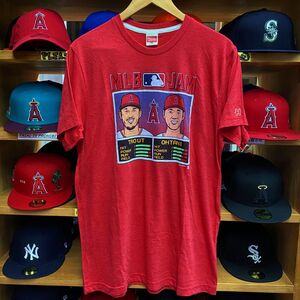 【XL】 MLB公式 HOMAGE 大谷翔平 マイクトラウト JAM プレーヤートライブレンド Tシャツ LA ロサンゼルス Angels エンゼルス USA正規品