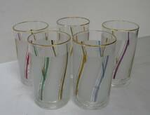 【未使用 保管品】ガラス製 灰皿 タンブラー 5客 セット 金彩 グラス テーブルセット_画像4