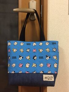 オサムグッズ ブルー 青 ミニトートバッグ ハンドメイド