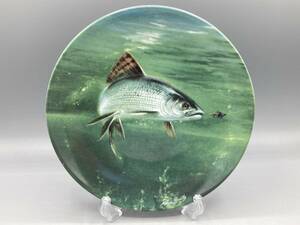  Britain proof document Royal Worcester leather hime trout fish gray ring decoration plate . plate plate ⑭