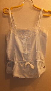 ★HOLLISTER★Ladies Tops Size S ホリスターレディーストップスサイズS　USED IN JAPAN　水色ストライプ