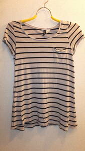 ★H&M★Ladies Striped Tops size6 エイチアンドエムレディーストップスサイズ6 USED IN JAPAN EUR36 しましま　ストライプ