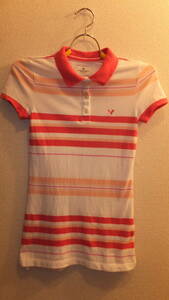 ★American Eagle★AEO Ladies tops Size S アメリカンイーグル レディーストップスポロシャツサイズS　USED IN JAPAN　難有　POLO