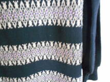 ★タートルセーター長袖　黒×ブランウン（柄）　サイズ/L　_画像5
