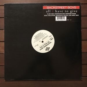 【r&b】Backstreet Boys / All I Have To Give［12inch］オリジナル盤《O-162 9595》