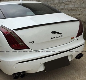  immediate payment Jaguar XJ X351 real twill black gloss carbon black trunk rear spoiler lip aero Wing splitter cover diffuser 