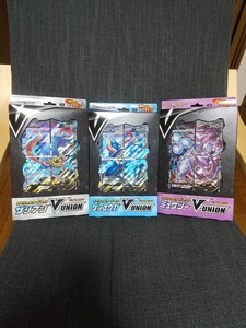 【 新品未開封】 ポケモンカードゲーム ミュウツー ゲッコウガ ザシアン V-UNION vユニオン 全3種セット