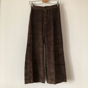ZARAハイウエストキュロットコーデュロイワイドパンツガウチョパンツ