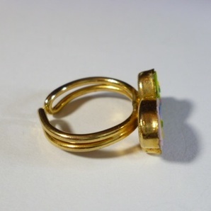 β ITALY マイクロモザイク 指輪 刻印あり β リング ローマン モザイク ベネチアン ガラスの画像4