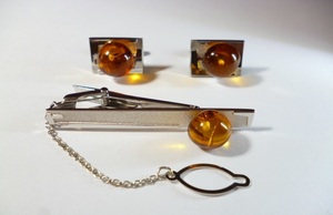 - amber cuffs tiepin - amber necktie pin 