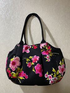 ハンドメイド ロラライハリス ショルダーバッグ ビッグフラワー