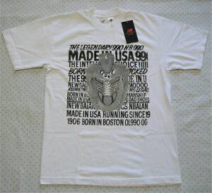 ニューバランス　NB/new balance　USA 990　カジュアル用コットンプリントTシャツ　白色　サイズ L　綿100％素材　USA製　定価 7,590円