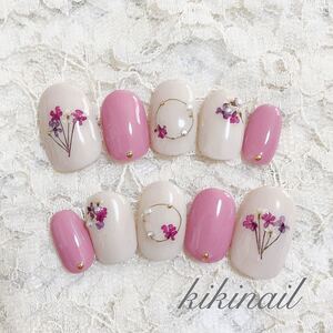 現品販売*ネイルチップ*ブライダルネイル*成人式*ミラーネイル*押し花*ニュアンスネイル