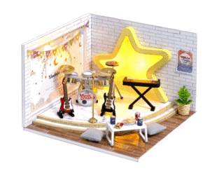 ドールハウスの家具diyミニチュア3D木製miniaturasドールハウスのおもちゃ子供の誕生日プレゼントカサ子猫日記 ２５