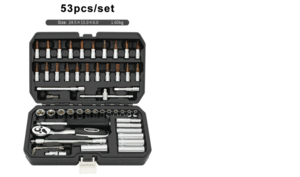 53 piece tool box Professional automobile repair tool set multifunction hand tool .chromebanajium steel restoration therefore. 