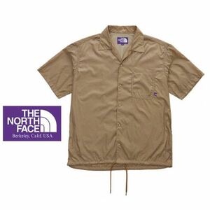 新品タグ付 Mサイズ ノースフェイス パープルレーベル ナイロン リップストップ シャツ NT3017N Nylon Ripstop H/S Shirt ベージュ 半袖