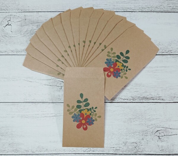 **お花(15) ハンドメイド ポチ袋 15枚セット**