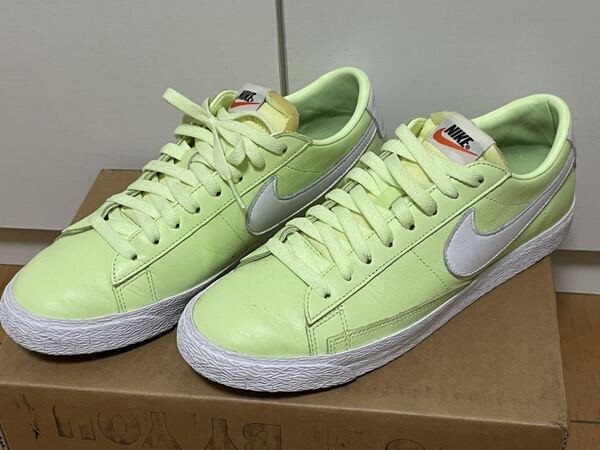 送料無料☆ NIKE ブレーザー BLAZER low ライム ボルドー ライト グリーン系 レザー 27.5cm