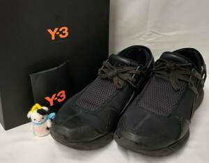 adidas アディダス YOHJI YAMAMOTO Y-3 ワイスリー メンズ 靴 スニーカー ブラック サイズ：27.5cm 替え紐あり 箱あり 店舗受取可