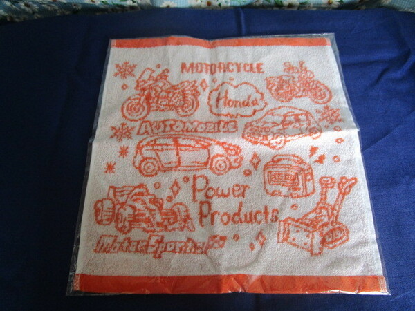 A　HONDA「ホンダ★ハンドタオル～３３ｃｍ角」～バイク・車・モータースポーツ…ホンダ製がいっぱいのタオル！